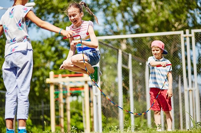 Double Dutch Jump Rope Long Jump Rope 16 FT 1 Pack/2 Pack, Adjustable Soft Beaded Diy Jump Rope for Kids Adult Long Enough for 5-6 Jumpers