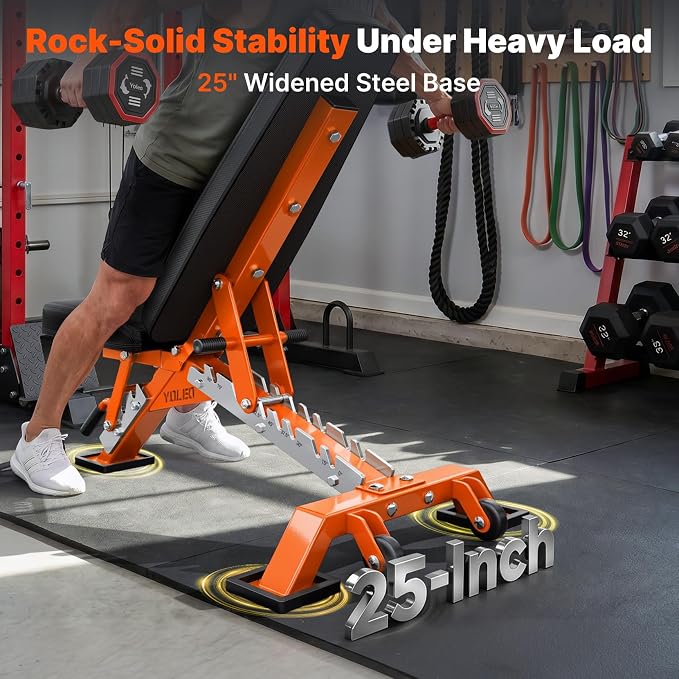 YOLEO Commercial Adjustable Weight Bench 2315LB ASTM Certified – 80% Pre-Assembled Heavy Duty Workout Bench for Home Gym