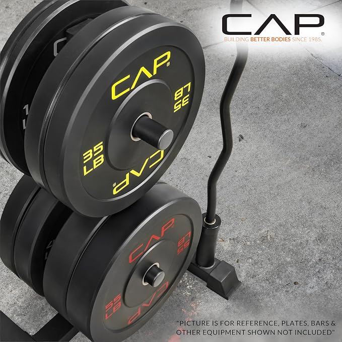 CAP 2-inch Olympic Bumper Plate Weight Set | 100-370 lbs | Multiple Colors | Storage Rack Optional