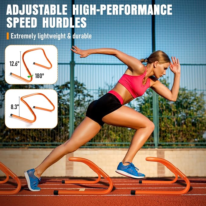 Agility Ladder, Agility Speed Training Equipment Set, 20ft Speed Ladder | 4 Hurdles, 12 Soccer Cones, Jump Rope, Running Parachute, Soccer Football Basketball Training Equipment Accessories