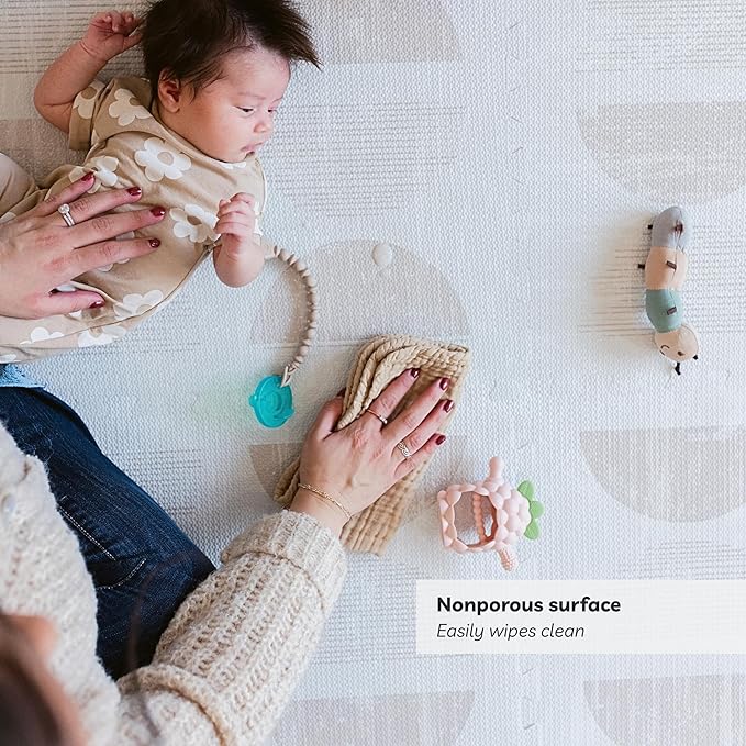 Little Landings Baby Play Mat for Floor - Aura Oat (6x6ft) - Premium EVA Foam Play Mat for Babies & Toddlers (Ages 0-5+) Non-Toxic Playmat for Tummy Time, Crawling & Playroom - Stylish & Comfortable