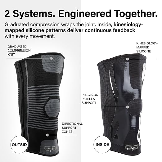 Kinesiology Knee Compression Sleeves - Professional Knee Support Braces for Men and Women for Joint Pain Relief, Swelling, ACL, MCL, FSA and HSA Approved (Black, X-Large)
