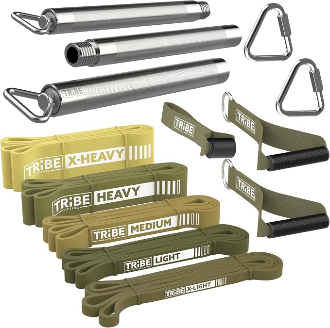 Long Resistance Bands Set, 5 Pull Up Assistance Bands for Working Out | 5 resistance levels, natural latex construction, exercise bands for strength training, stretching and physical therapy