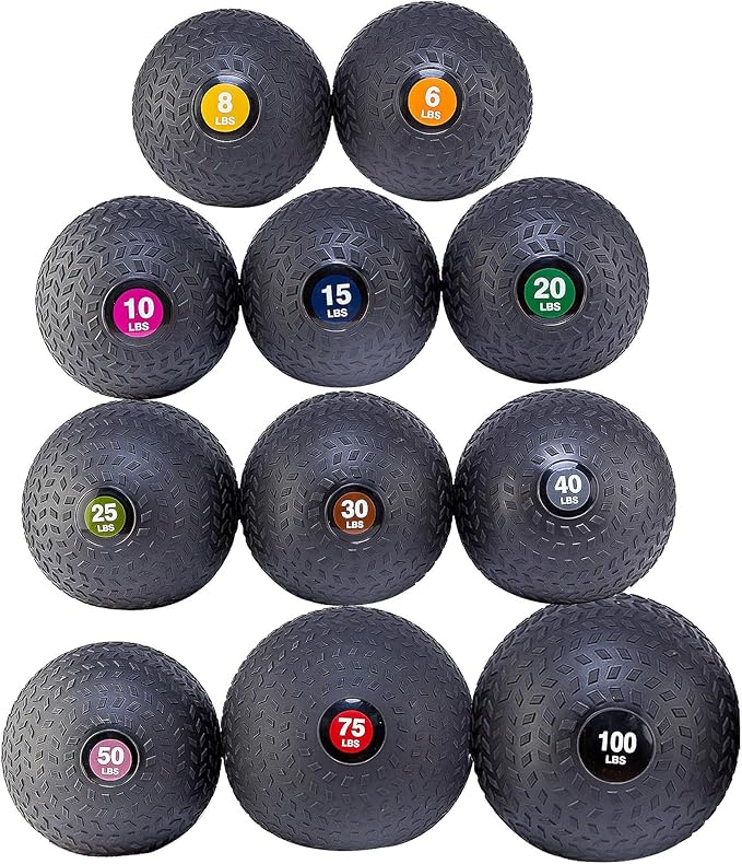Fitvids Slam Medicine Wall Balls Workout Exercise Fitness Weighted Balls for Cross Training, Strength and Conditioning Exercises, Cardio and Core Workouts