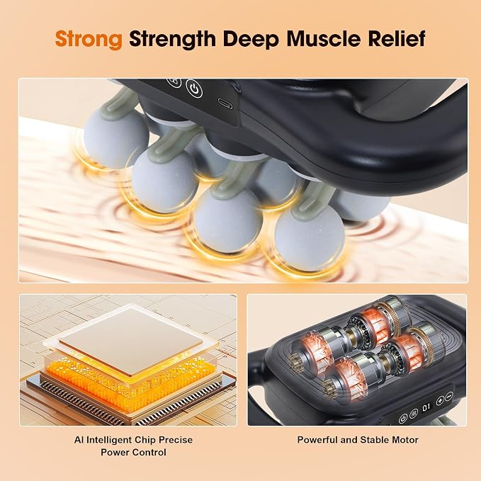 16 Head Massage Gun Set, Deep Tissue Percussion Massager, Black