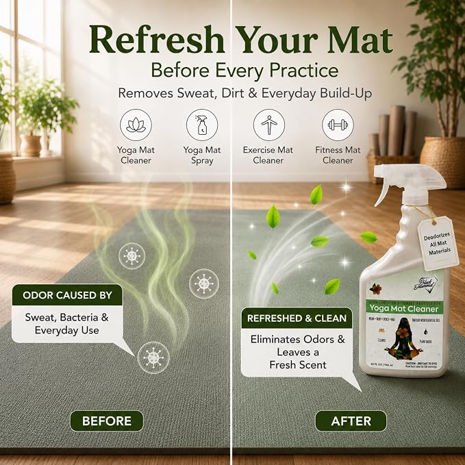 Yoga Mat Cleaner Spray for Exercise & Fitness Mats 1-Gallon | USDA Certified BIOBASED, Essential Oils, Safe for All Type of Materials, Exercise, Pilates, or Workout Mats