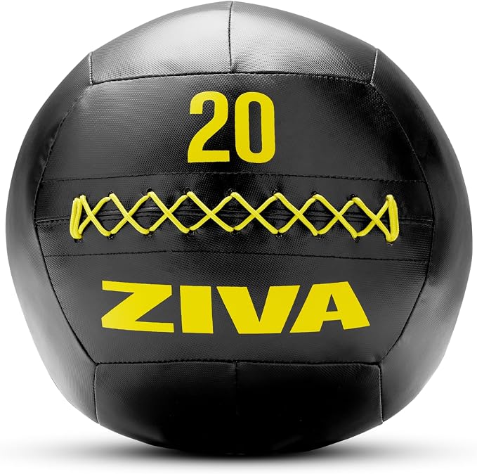 ZIVA Soft Wall Ball – Highly Durable Weighted Exercise Medicine Slam Ball for Strength and Conditioning Workout - Multiple Color, Weight Available
