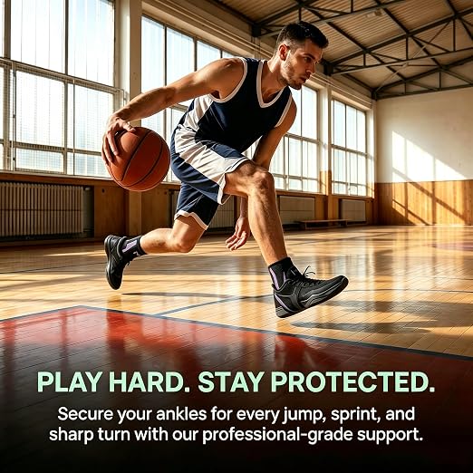 Ankle Brace 2 Pack, Adjustable Lace-Up Ankle Support with Stabilizing Straps, Breathable Compression Ankle Sleeve for Sports Basketball Running Daily Use Men Women(Green)