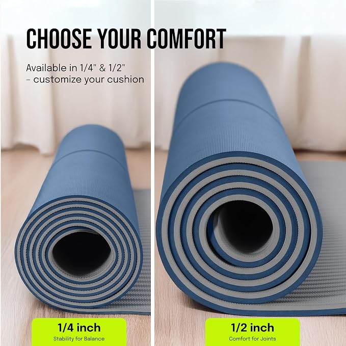 Gogokiwi Extra Wide Yoga Mat for Men Women (72"L x 36"W) Non Slip Fitness & Exercise Mat with Alignment Marks for Yoga, Pilates, Floor Workouts