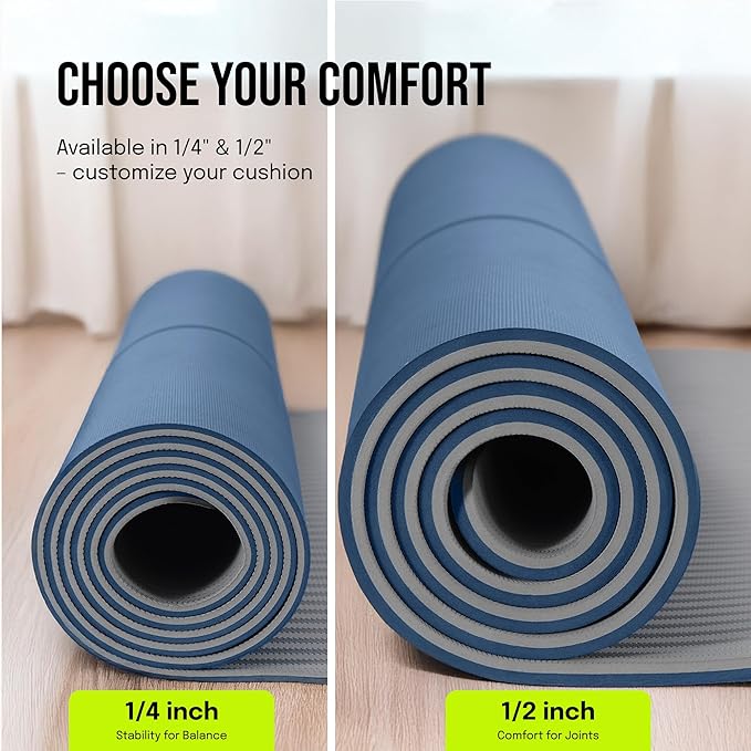 Gogokiwi Extra Wide Yoga Mat for Men Women (72"L x 36"W) Non Slip Fitness & Exercise Mat with Alignment Marks for Yoga, Pilates, Floor Workouts