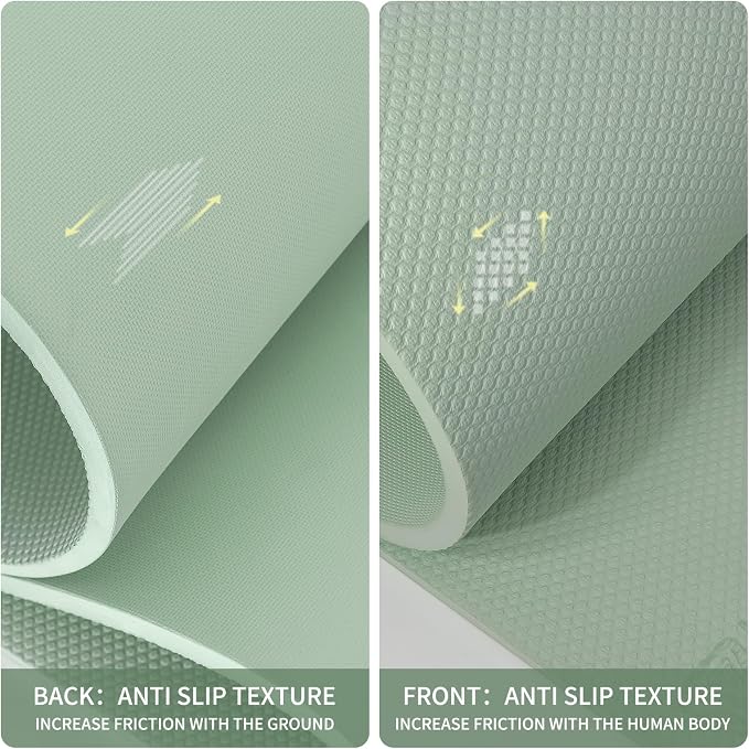 PAIDU Large Yoga Mat 72"x36"x10mm Non-Slip Exercise Mat for Home Gym Studio | Extra wide & thick non-slip yoga mat, works on all floors, ideal for stretching, yoga studio, gym and home workouts