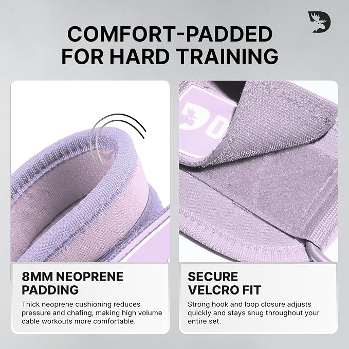 DMoose Ankle Strap for Cable Machine - One Size Fit with Premium Padding, Workout Kickback Ankle Cuffs, Ankle Bands for Working Out, Booty Workouts, Leg Extension, Hip Abductors & Lower Body Exercises