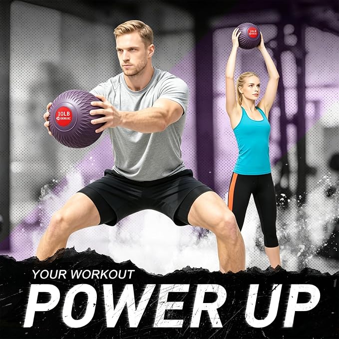 Slam Ball Medicine Ball Weighted Balls for Exercise and Workout, Strength, Cardio, Cross-Training and Core Workouts