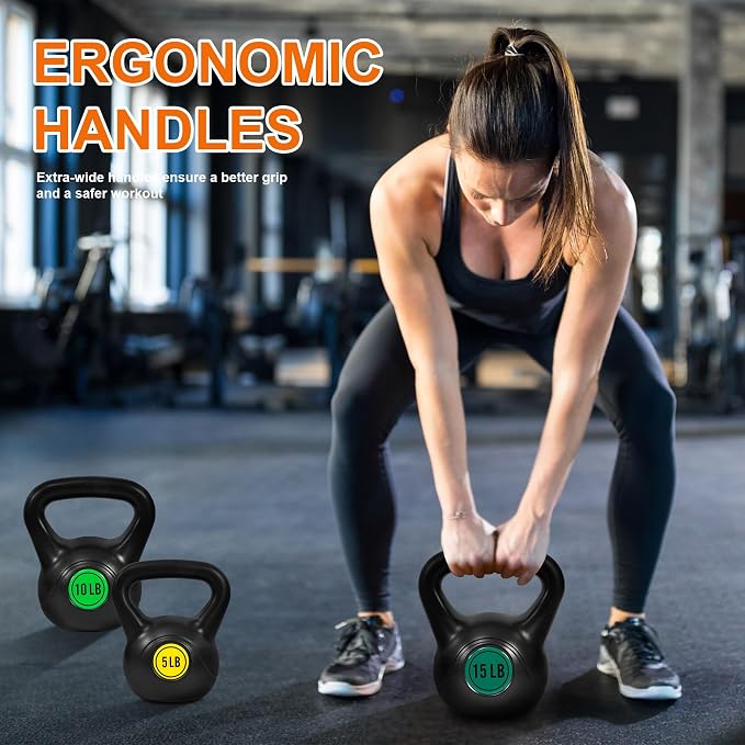 Fitvids Kettlebell Sets Piece Strength Training KettleBells Weight Set