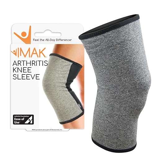 Brownmed IMAK Compression Arthritis Knee Sleeve - Knee Support Brace for Joint Pain, Circulation & Swelling Relief - Large