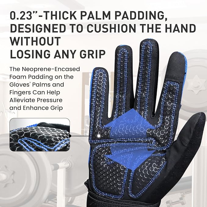 FINGER TEN Weightlifting Workout Gloves Men | Full Half Finger, Wrist Strap Support, Padded Grip, Weight Lifting Gym Fitness