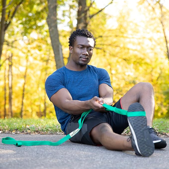 OPTP The Original Stretch Out Strap with Exercise Book, USA-Made Yoga Strap | USA-made Stretch Out Strap for flexibility & mobility, physical therapy, yoga stretching strap & knee therapy strap