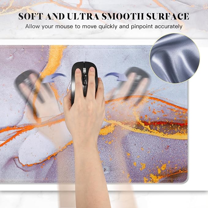Gimars 4 in 1 Mouse Pad and Keyboard Wrist Rest Set, Large Mouse Pad with Memory Foam Wrist Support Pad for Desk with Coaster, Easy Typing Pain Relief, Gaming Office Home, 31.5x12 inch, Gray Golden
