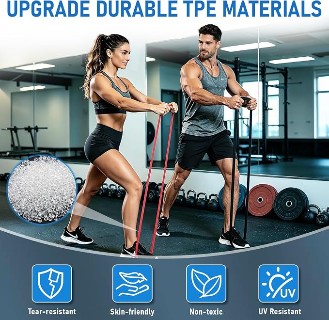 Resistance Bands, 5 Levels Pull Up Assistance Band Set with Door Anchor, Resistance Band for Working Out Fitness Training Physical Therapy, Exercise Bands for Men Women