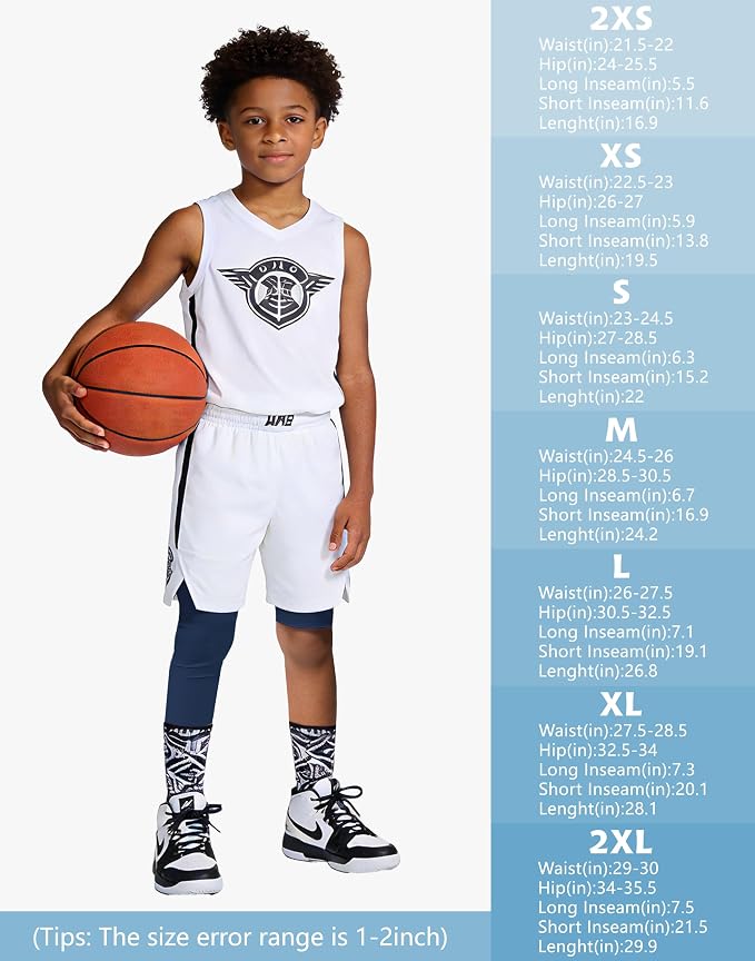 MIVEI One Leg Compression Tights Youth Boys Basketball Leg Sleeve | Kids Compression Pants Girls' Single Leg Tights 3/4 Leggings for Baseball Softball Soccer Running Football, Sports Base Layer