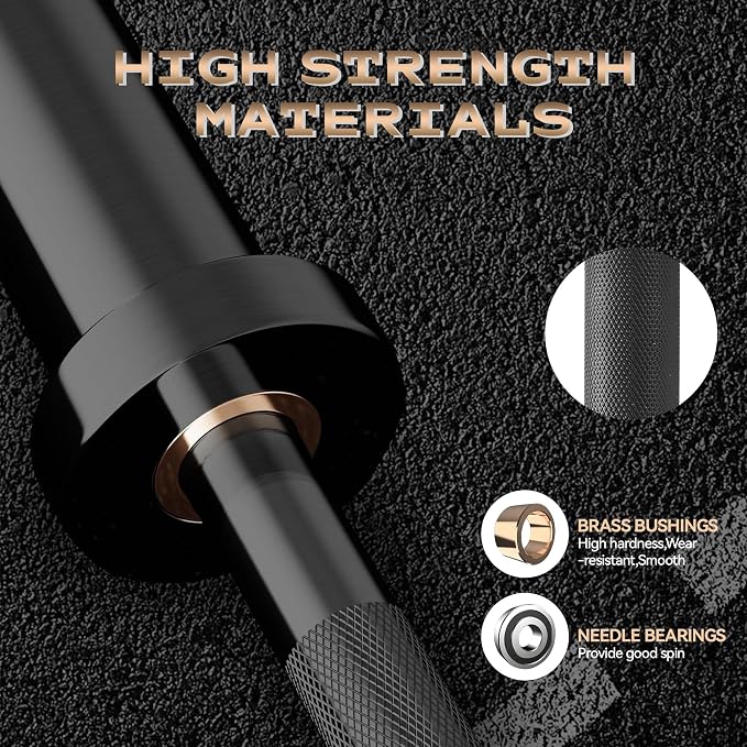 7FT/4 ft Home Gym Barbell Bar – 700LB/1500LB/500LB Capacity, Anti-Slip Knurling, Solid Steel, for Weightlifting, Strength Training