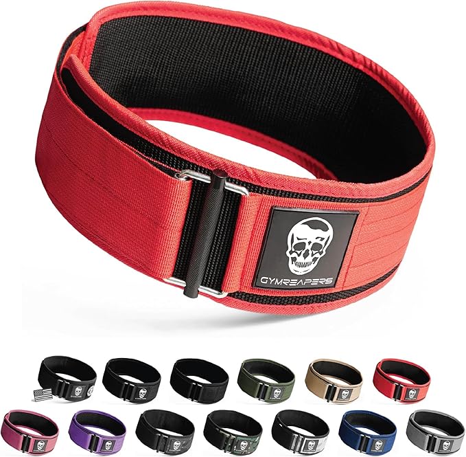 Gymreapers Quick Locking Weight Lifting Belt for Men Gym Belt for Powerlifting Deadlift Belt with 4 Inch Neoprene Metal Buckle Back Support Weightlifting Belt Women