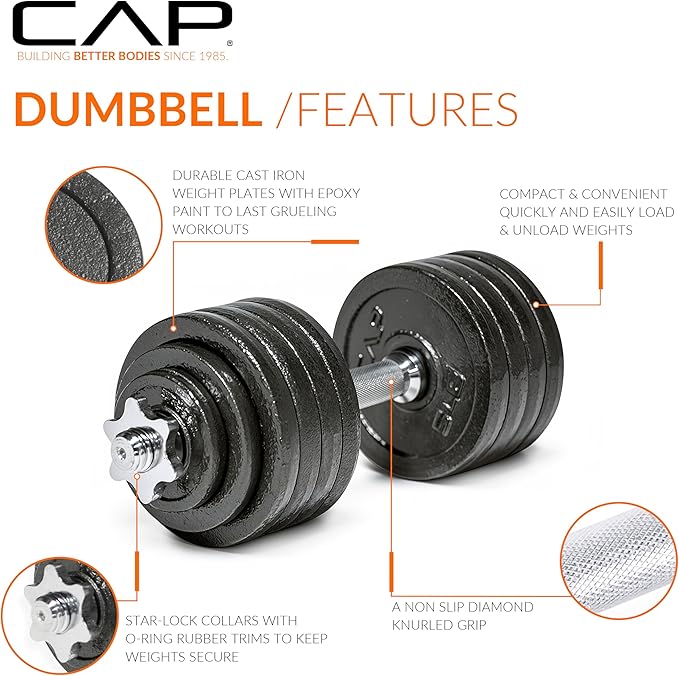 Cap Barbell Adjustable Dumbbell Weight Set | Multiple Options