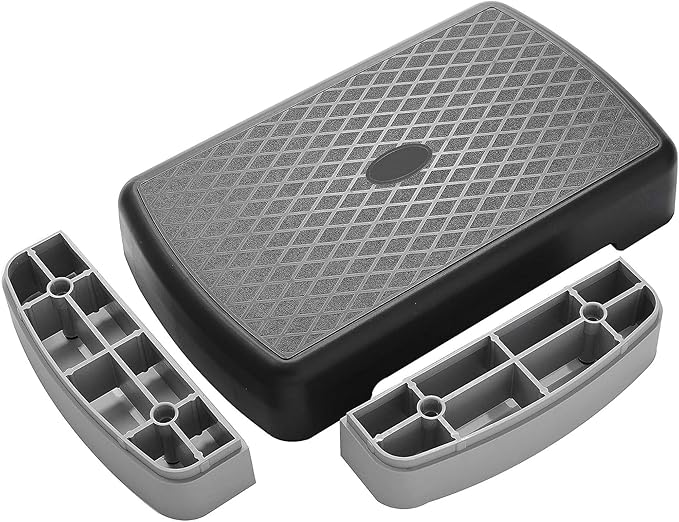Fitvids Aerobic Step Platform Trainer with Adjustable 2-Level Risers, 400 Pound Weight Capacity – Non-Slip Exercise Stepper for Cardio, Strength, and Fitness Workouts, 18-Inch, Multiple Colors