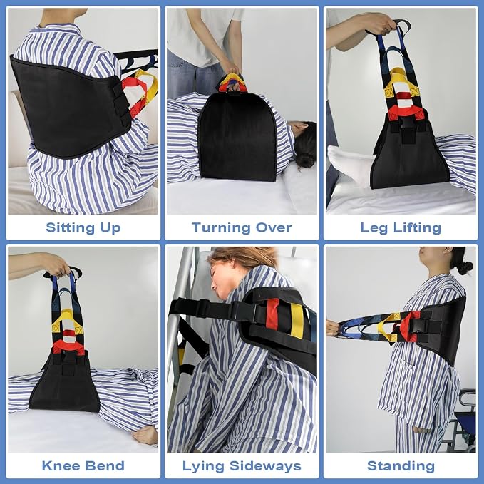 Transfer Sling, Transfer Belt for Elderly, Gait Belts for Seniors | Heavy Duty Patient Lift Belt,Mobility Standing&Lifting Aid for Disabled,Elderly,Injured-Safely Move from Bed and Wheelchair