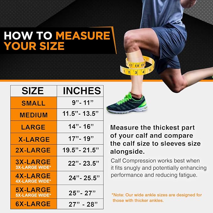 Doc Miller Compression Calf Sleeve for Men & Women, 20-30mmHg | Graduated Support for Running, Shin Splints, Calf Strain, Knee High, Small to 6XL Plus Size