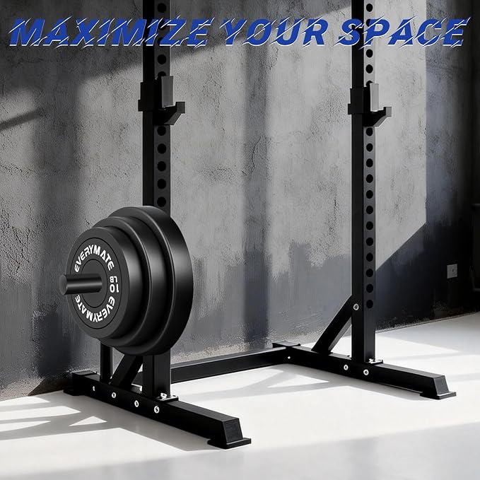 EVERYMATE Power Rack & Squat Rack Attachments Olympic Weight Plate Holder – Fits 2x2,2.3x2.3,3x3 Inch Tubes, 1" or 5/8" Hole – Bumper Plate Storage