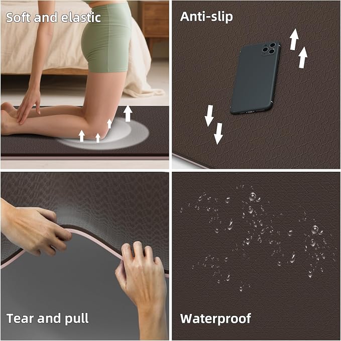 Extra Wide Yoga Mat 76"x40"x10mm TPE Non-Slip Fitness Exercise Mat | Thick 10mm Premium TPE, Extra Large for Pilates, Workout and Home Gym. Ideal for Men and Women