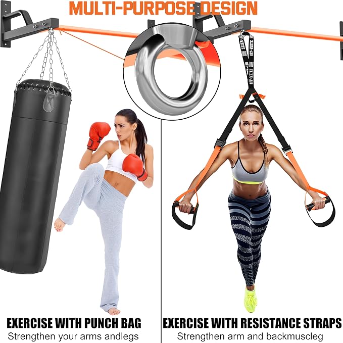 2026 Upgrade Pull Up Bar Wall Mounted - 600 lbs Heavy Duty Strength Training Pull-Up Bars, Ideal Rogue Pull Up Bar for Home and Commercial Gym, Easy Installation Chin Up Bar, Versatile Garage Pullup Bar