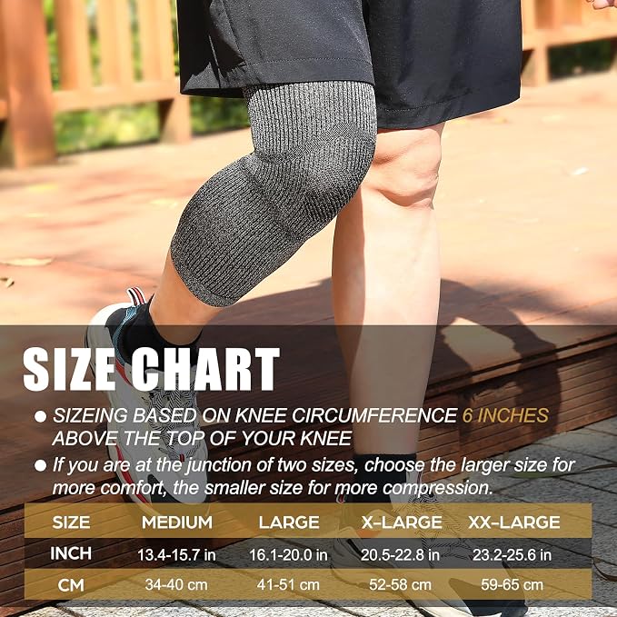 NEENCA Ultra-thin Knee Sleeve for Knee Pain, Lightest Knee Compression Sleeve with Graphene Ions Infused Fabric for Pain Relief, Swelling, Arthritis, Poor Circulation, Running, Sport