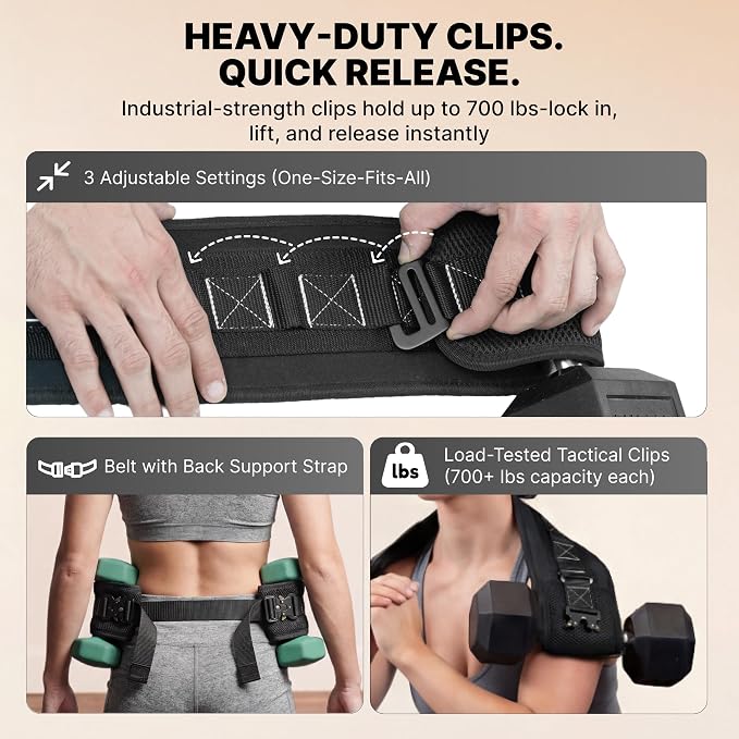 DMoose Fitness Hip Thrust Belt - Dual-Strap Glute Builder for Dumbbells, Plates, Kettlebells (Supports up to 700 lbs) - Comfortable Padded Booty Belt for Home & Gym