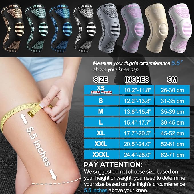 NEENCA Professional Knee Brace, Medical Knee Support for Women & Men Relief | Patented Patella Gel Pad & Side Stabilizers, Compression Sleeve for Knee Pain, Swelling, ACL, PCL, Arthritis, Sports, Workout