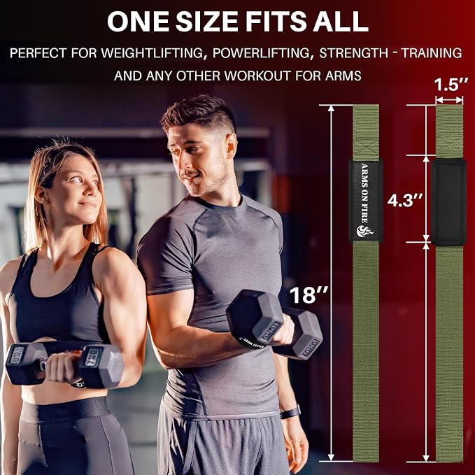 TECEUM Neoprene Padded Cotton Lifting Straps for Weightlifting, 1 Pair