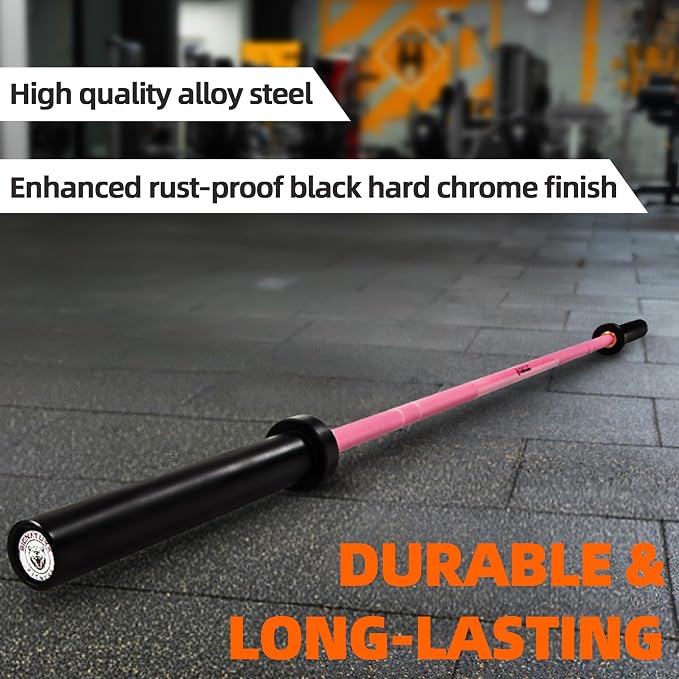 Fitvids Olympic Cerakote Barbell for Home & Commercial Gyms, 190K PSI Tensile Strength Rated for up to 1500LB Capacity