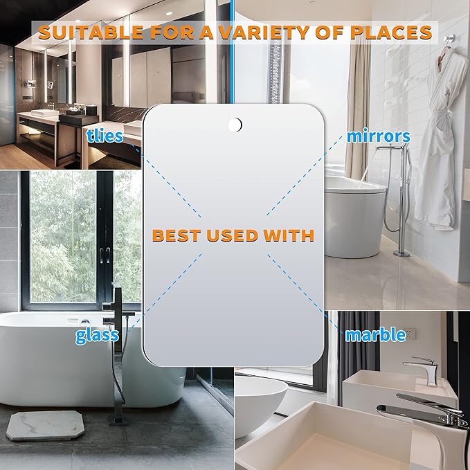 Shaving Mirror, Unbreakable Shower Mirrors, (Small,6 inches x 4 inches) Bathroom Handheld Mirror for Men and Women Portable Camping Travel Mirrors, Frameless Handheld for Makeup