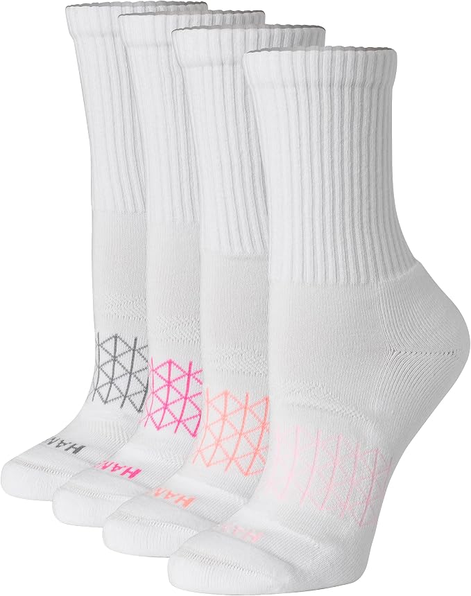 Hanes Women's Socks, 4-pack, Absolute Active Cushioned Moisture-wicking Best Women's Socks, Crew, Ankle and No Show