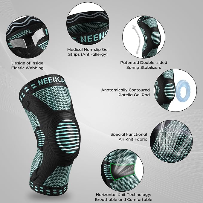NEENCA Professional Knee Brace, Medical Knee Support for Women & Men Relief | Patented Patella Gel Pad & Side Stabilizers, Compression Sleeve for Knee Pain, Swelling, ACL, PCL, Arthritis, Sports, Workout