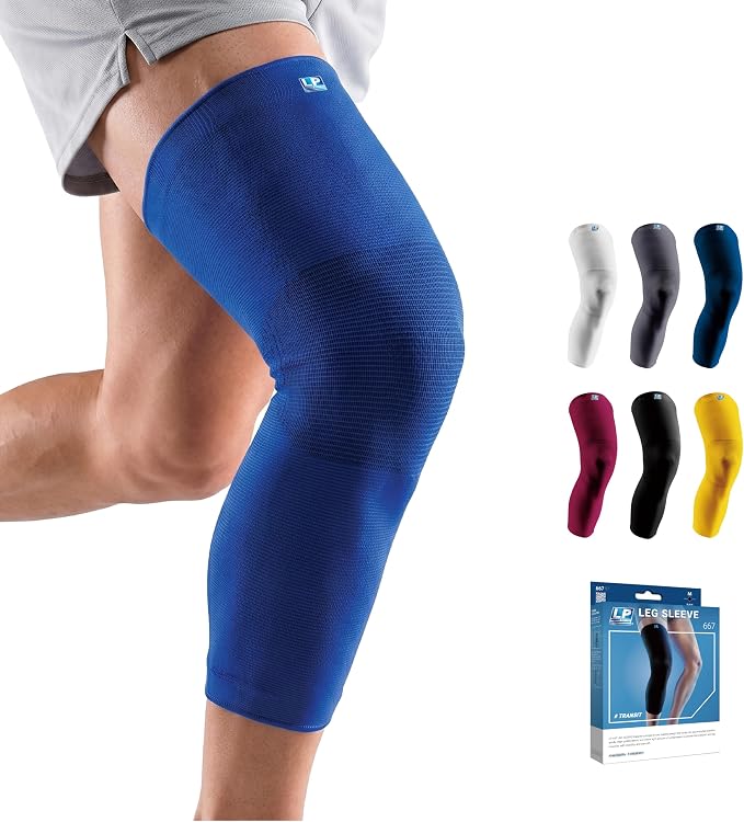 LP SUPPORT 667 Compression Sleeve Leg Full Length for Sports, Cycling, Running, Basketball, for Men Women (S - XL)