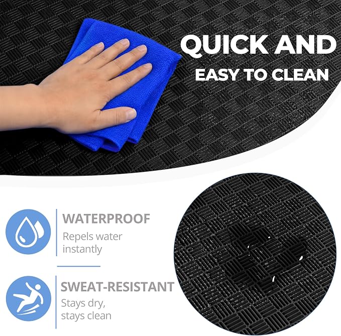 HulkFit Puzzle Exercise Mat, 1 Inch EVA Interlocking Foam Floor Tiles Workout Mat for Home Gym Equipment, MMA, Gymnastics, Shock-Absorbing Workout Mat for Garage Flooring and Apartments, 18 Tiles