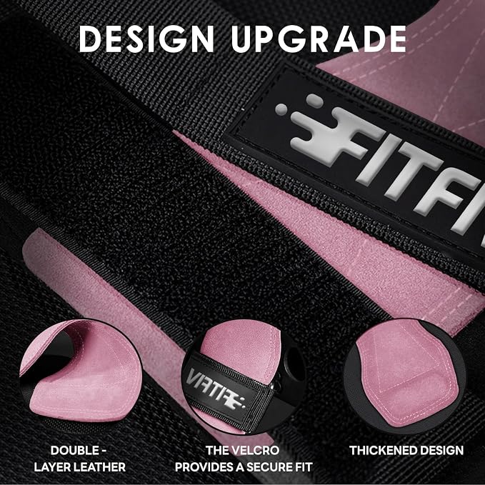 Weight Lifting Wrist Strap, Double Leather Weightlifting Wrist Straps for Gym Strength Training, Neoprene Padded Wrist Wraps - for Men & Women (Pair)