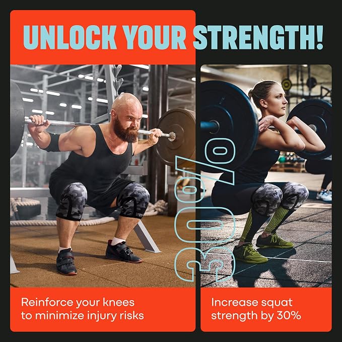 Mava Sports Knee Sleeves Weightlifting Men & Women, 7mm Neoprene Knee Sleeves for Women and Men, Ideal for Cross Training WOD, Squats, Powerlifting