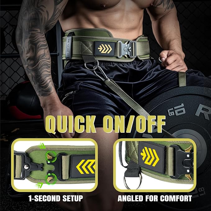 MANUEKLEAR 2-in-1 Weightlifting Belt & Dip Belt with 36.7 IN Rope, Double-Layer Weight Lifting Belts, Powerlifting Gym Weighted Belt for Pull Up Squat