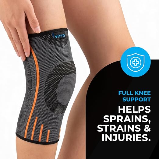 VITTO Kids Knee Brace - Osgood Schlatter Knee Brace Youth, Compression Sleeve for Boys and Girls from 4-14 years old (M)