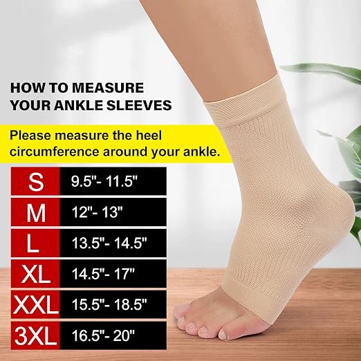 KEKING Ankle Brace Compression Sleeve – Plantar Fasciitis & Achilles | Medical-Grade Compression for Heel & Arch Pain, Reduces Swelling & Speeds Recovery, for Running, Gym, Daily Wear