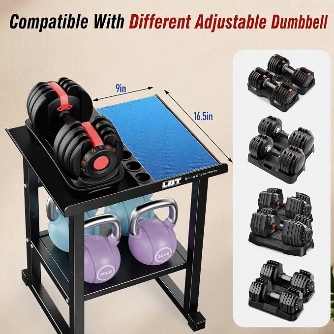 LBT Adjustable Dumbbell Stand, 600LB Rack for Home Gym, Rack Only