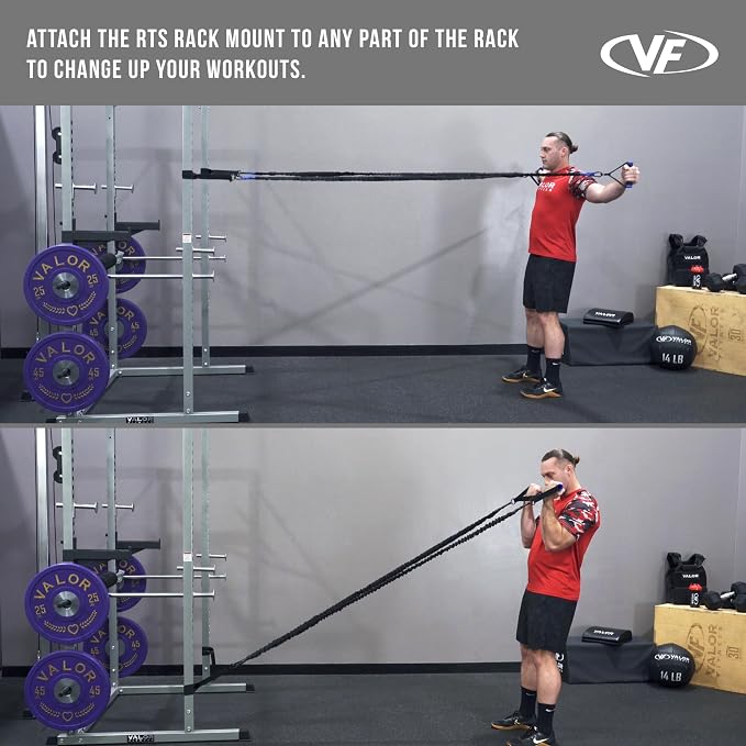 Valor Fitness Resistance Bands - 5lb to 25lbs - Carabiners Attached & 2 Bands per Weight Option with Handles– Sheath Covered - Strength Training New Compact 39" Design - Wall Door Rack Mount Options